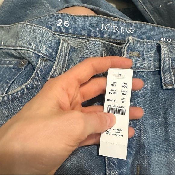 J crew Slouchy-straight jean with paint splatter ice blue wash - Picture 5 of 5